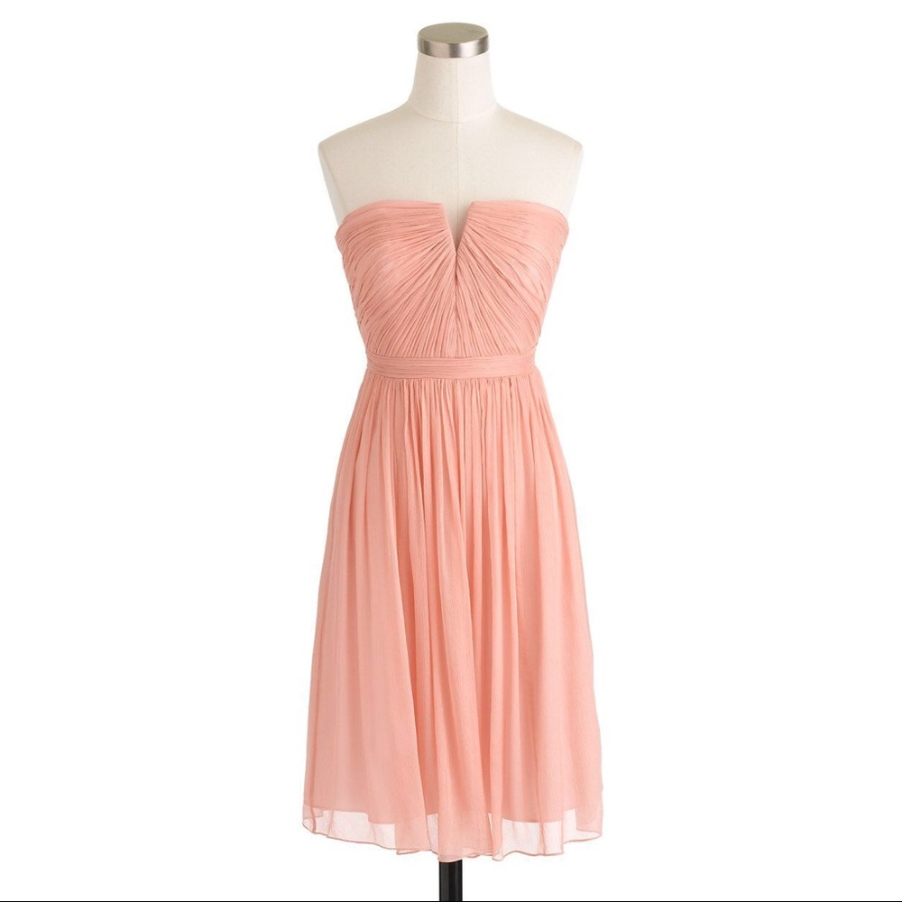 J. Crew Nadia Strapless Cocktail Bridesmaid Wedding Dress New Sz 2 Pink New